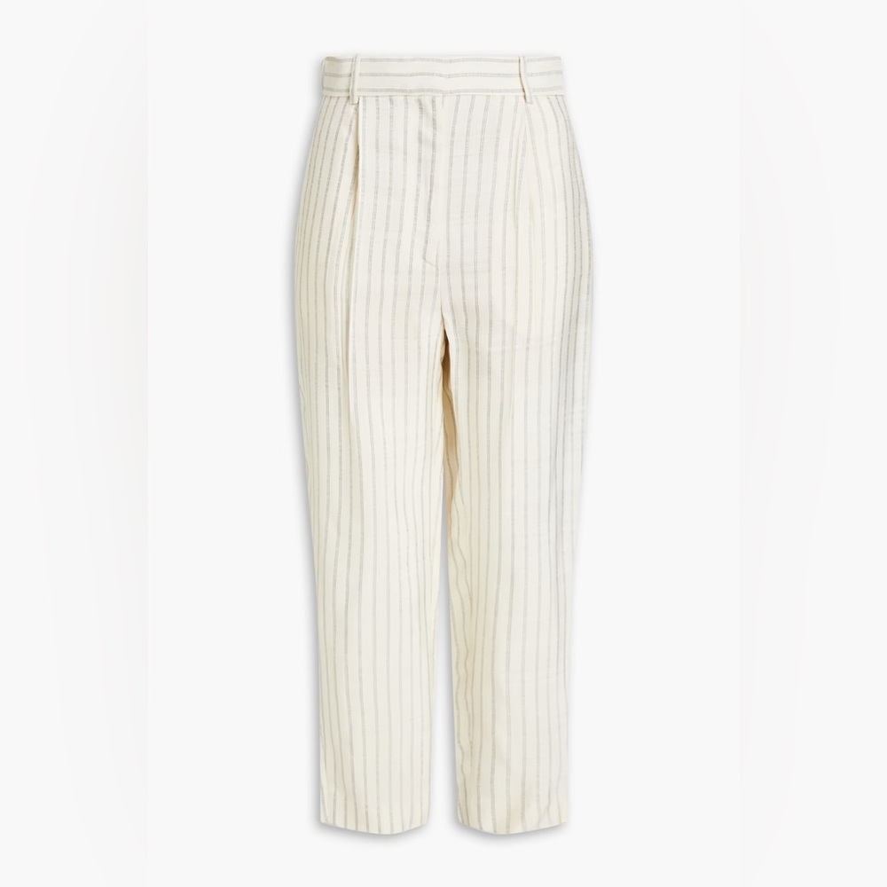 Elegant Cream Striped Women's Pants
